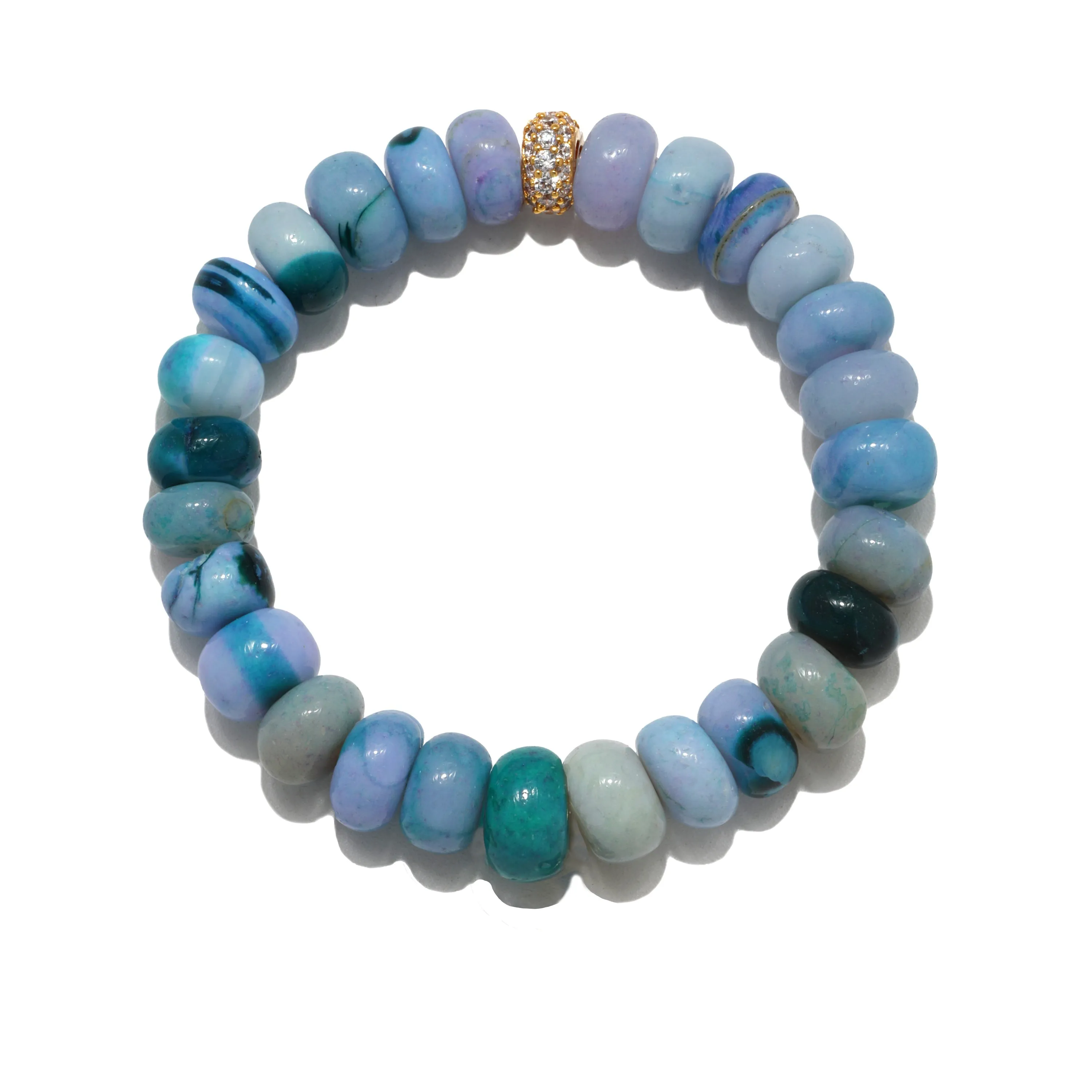 Blue Opal Sparkle Beaded Bracelet sold by Amelia Rose Design