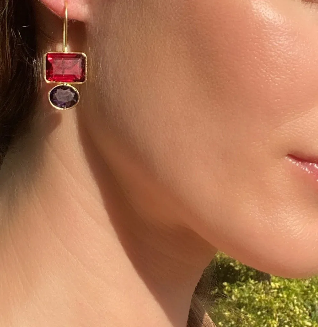 Valencia Earring-Magenta & Violet Silver sold by Amelia Rose Design product image thumbnail 2