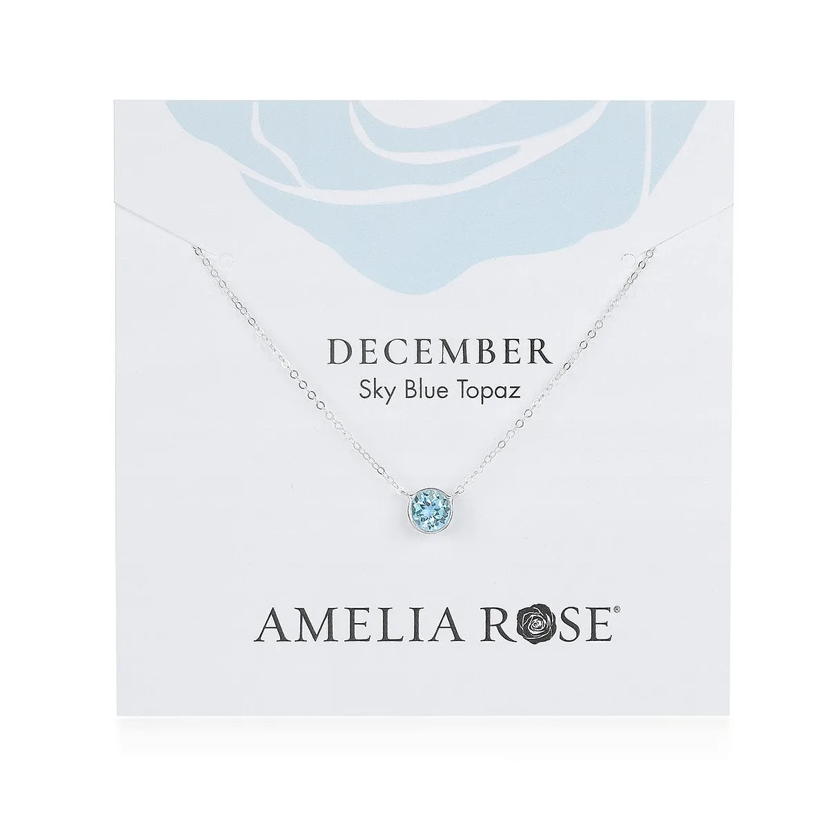 Birthstone Solitaire Necklace-December Sky Blue Topaz sold by Amelia Rose Design product image thumbnail 3