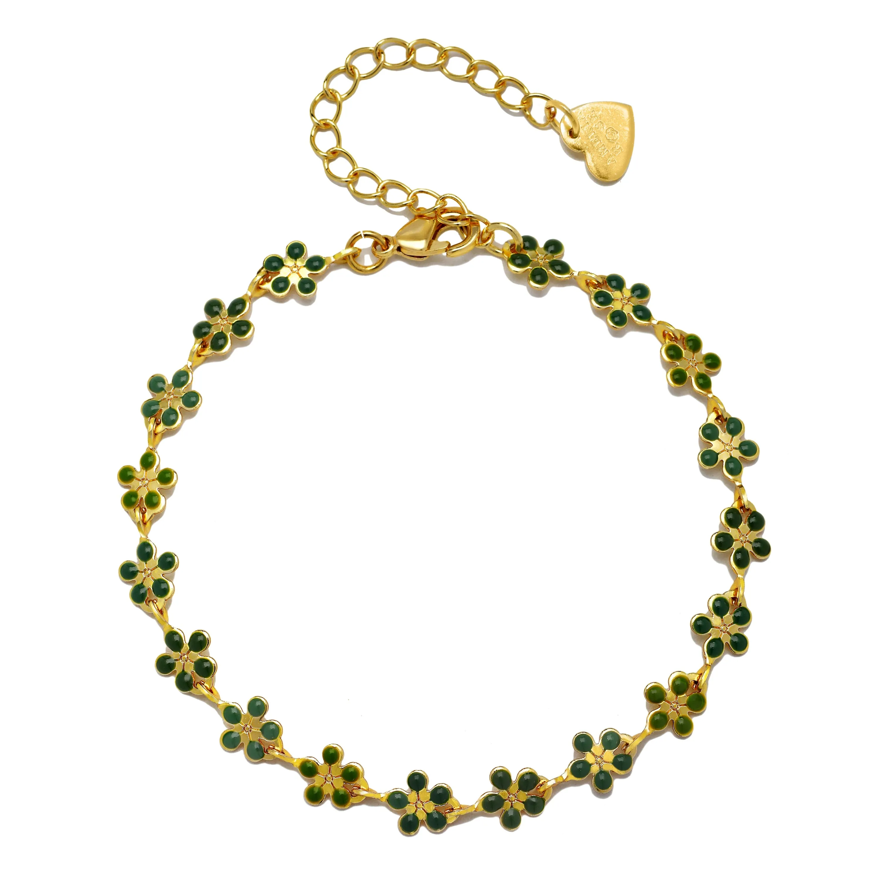 Daisy Bracelet-Green sold by Amelia Rose Design