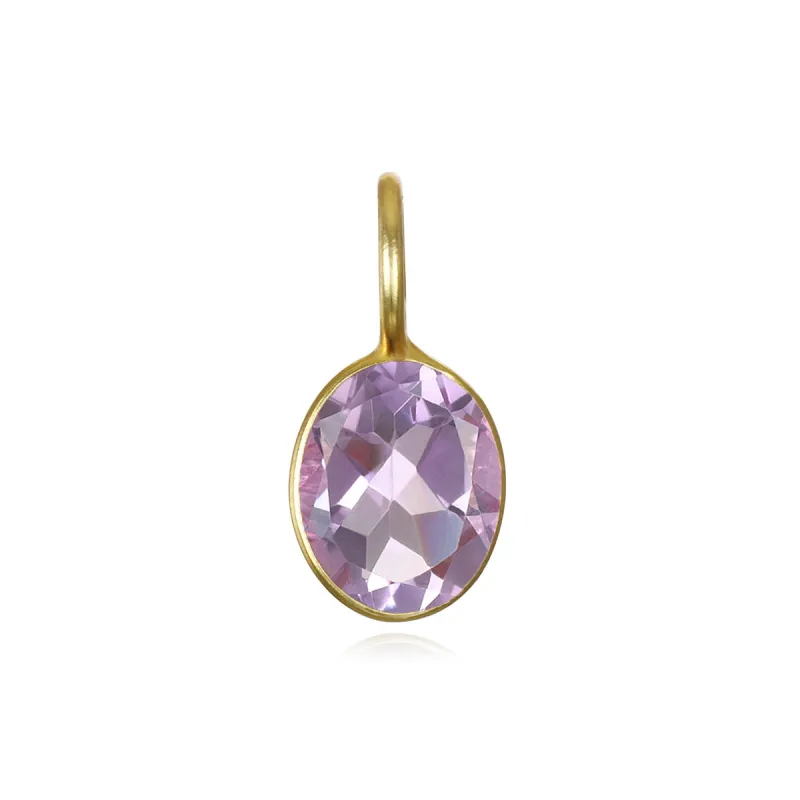 Pink Amethyst Oval Charm sold by Amelia Rose Design