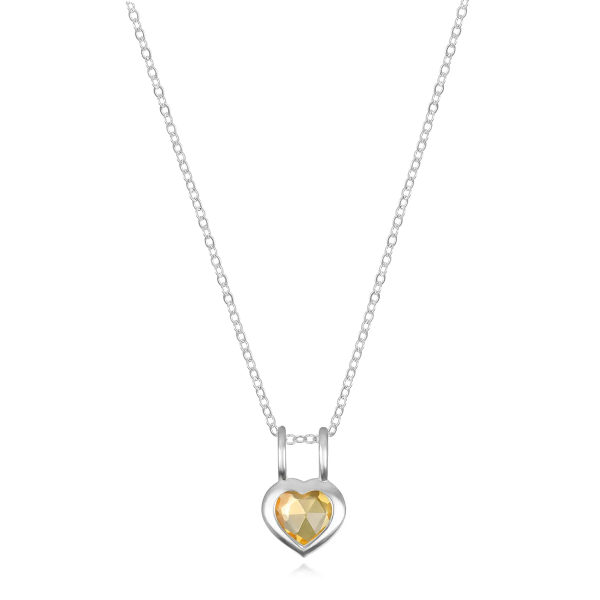 Birthstone Heart Necklace - November Citrine sold by Amelia Rose Design product image thumbnail 3