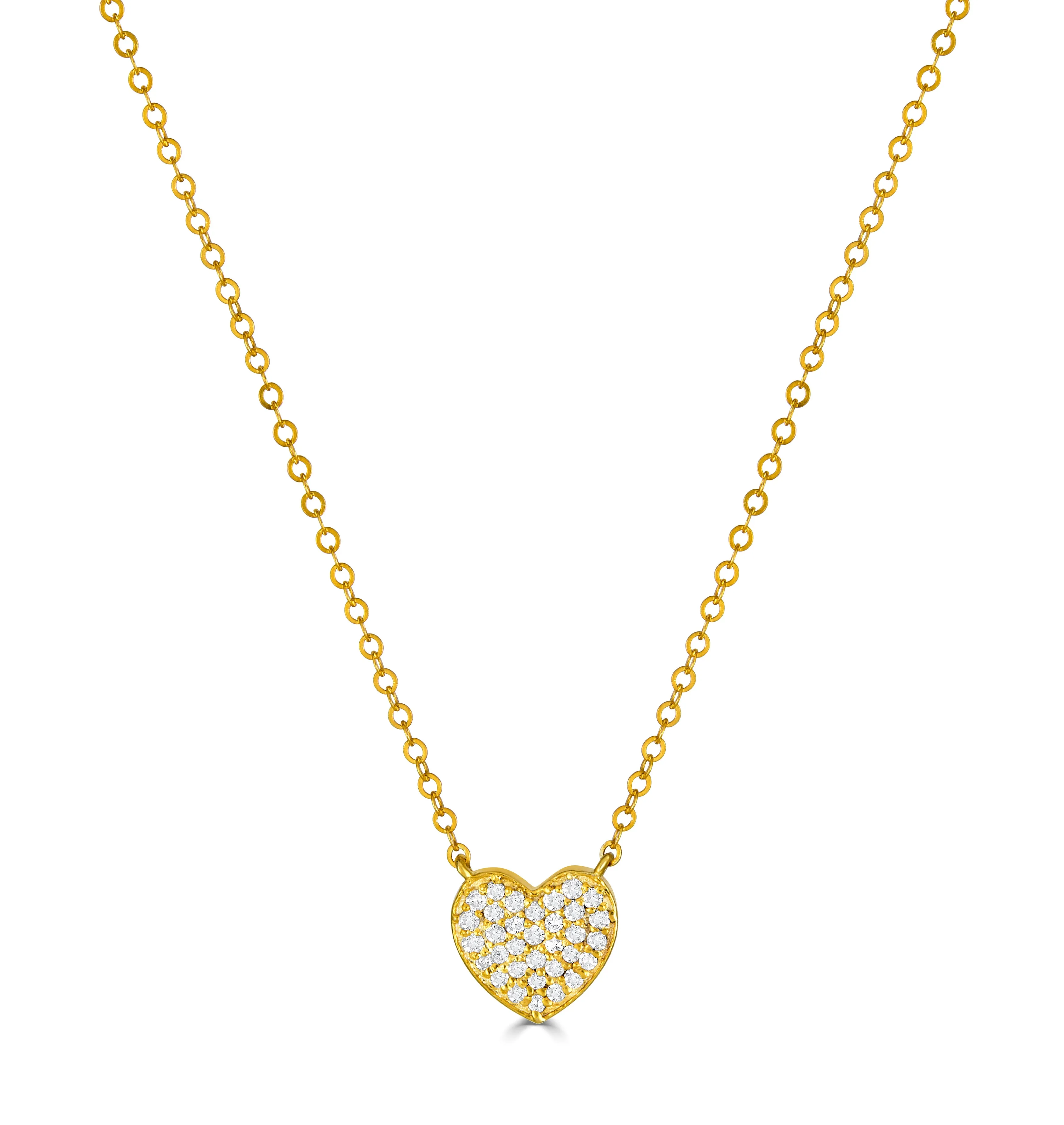 Diamond Heart Necklace-Gold sold by Amelia Rose Design