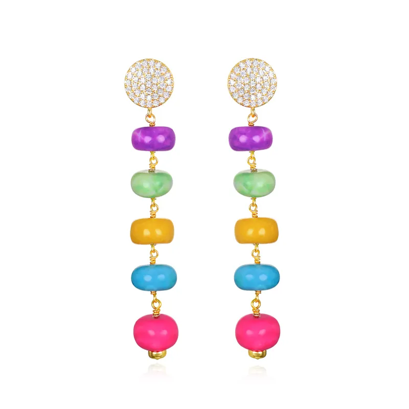 Rainbow Opal Dangle Posts made by Amelia Rose Design