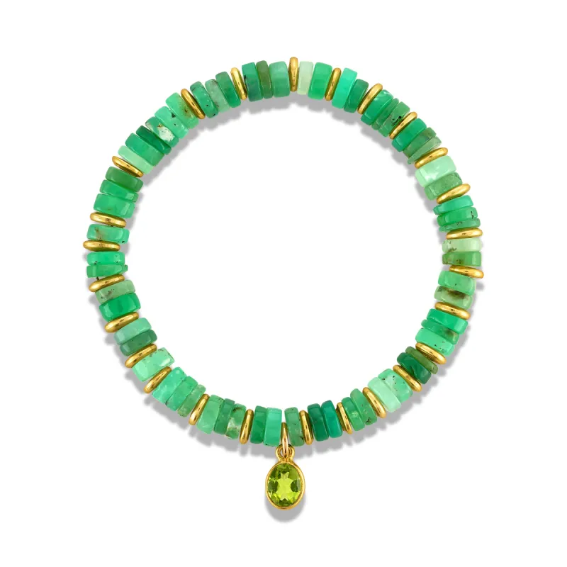 New! Heishi Gem Bracelet - Chrysoprase sold by Amelia Rose Design