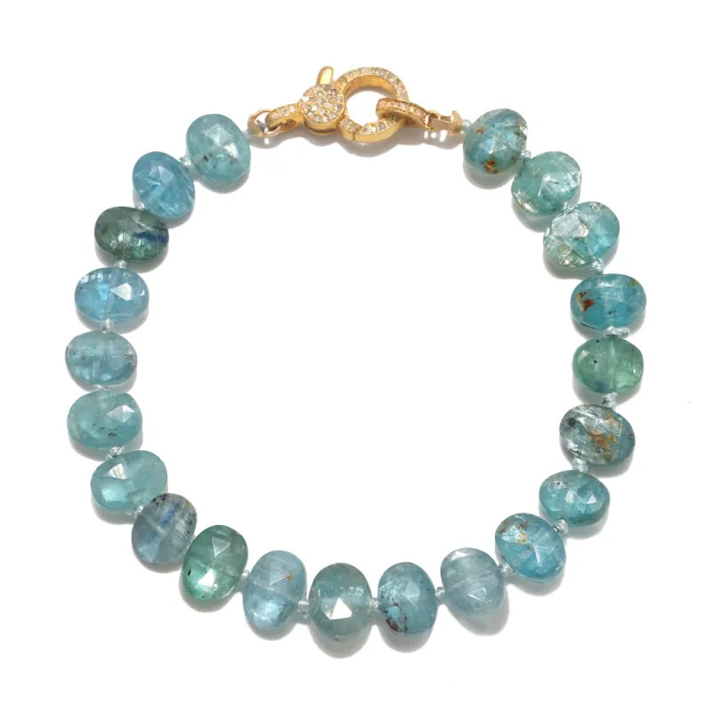 Kyanite & Diamond Knotted Bracelet made by Amelia Rose Design