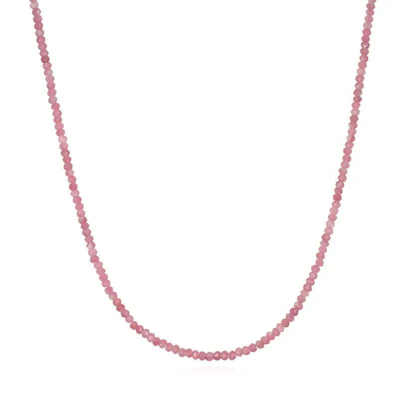 Beaded Layering Necklace-Pink Tourmaline sold by Amelia Rose Design