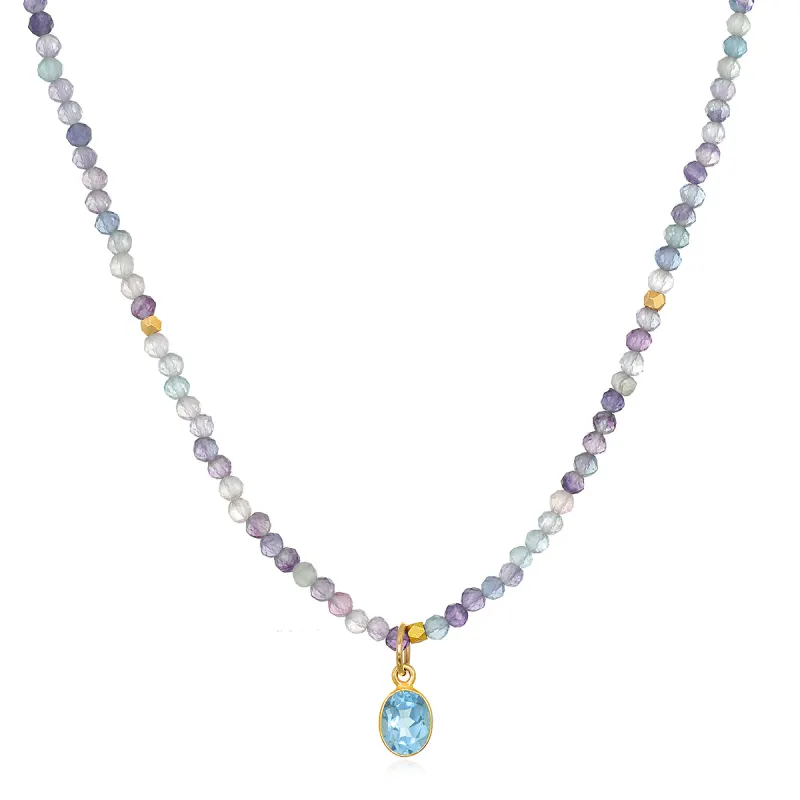 Fluorite & Topaz Charm Necklace sold by Amelia Rose Design