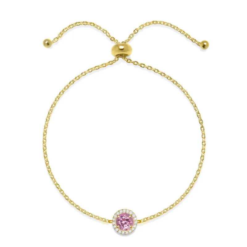Birthstone & Diamond Bracelet- October Pink Topaz made by Amelia Rose Design