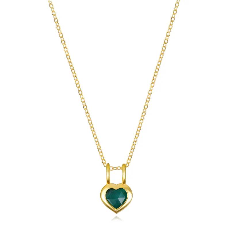 Birthstone Heart Necklace - May Emerald sold by Amelia Rose Design