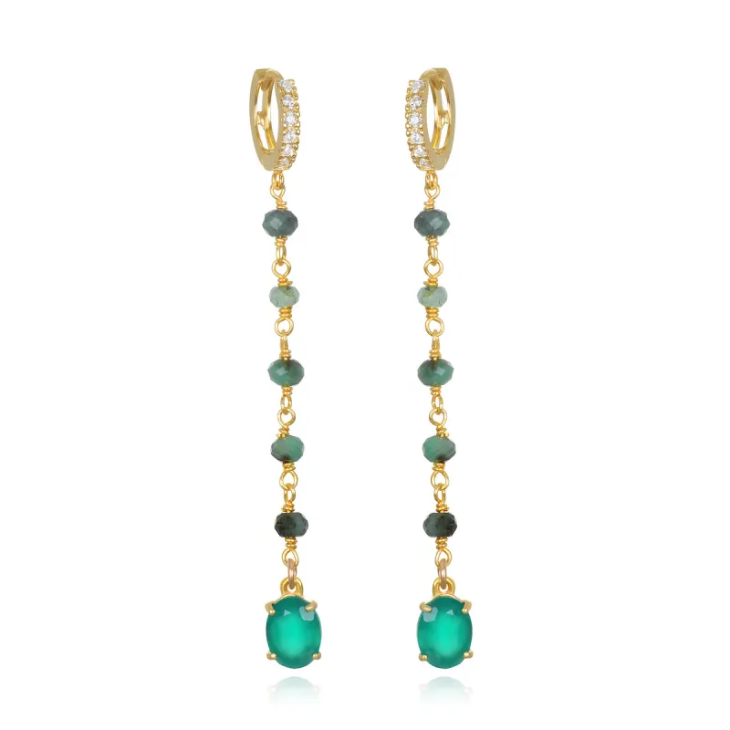 Huggie Gemstone Earring - Emerald sold by Amelia Rose Design