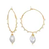 New! Baroque Pearl Wrapped Hoops sold by Amelia Rose Design
