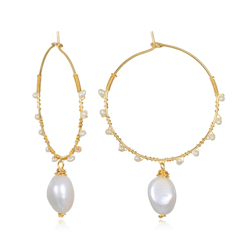 New! Baroque Pearl Wrapped Hoops sold by Amelia Rose Design