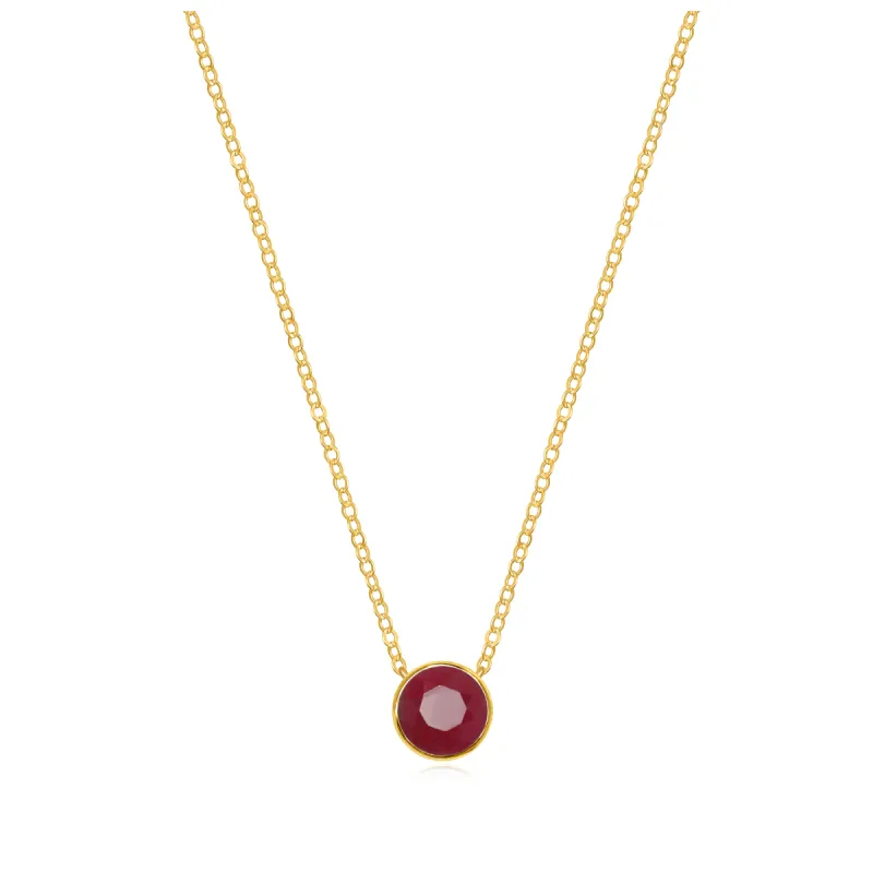 Birthstone Solitaire Necklace-July Ruby sold by Amelia Rose Design