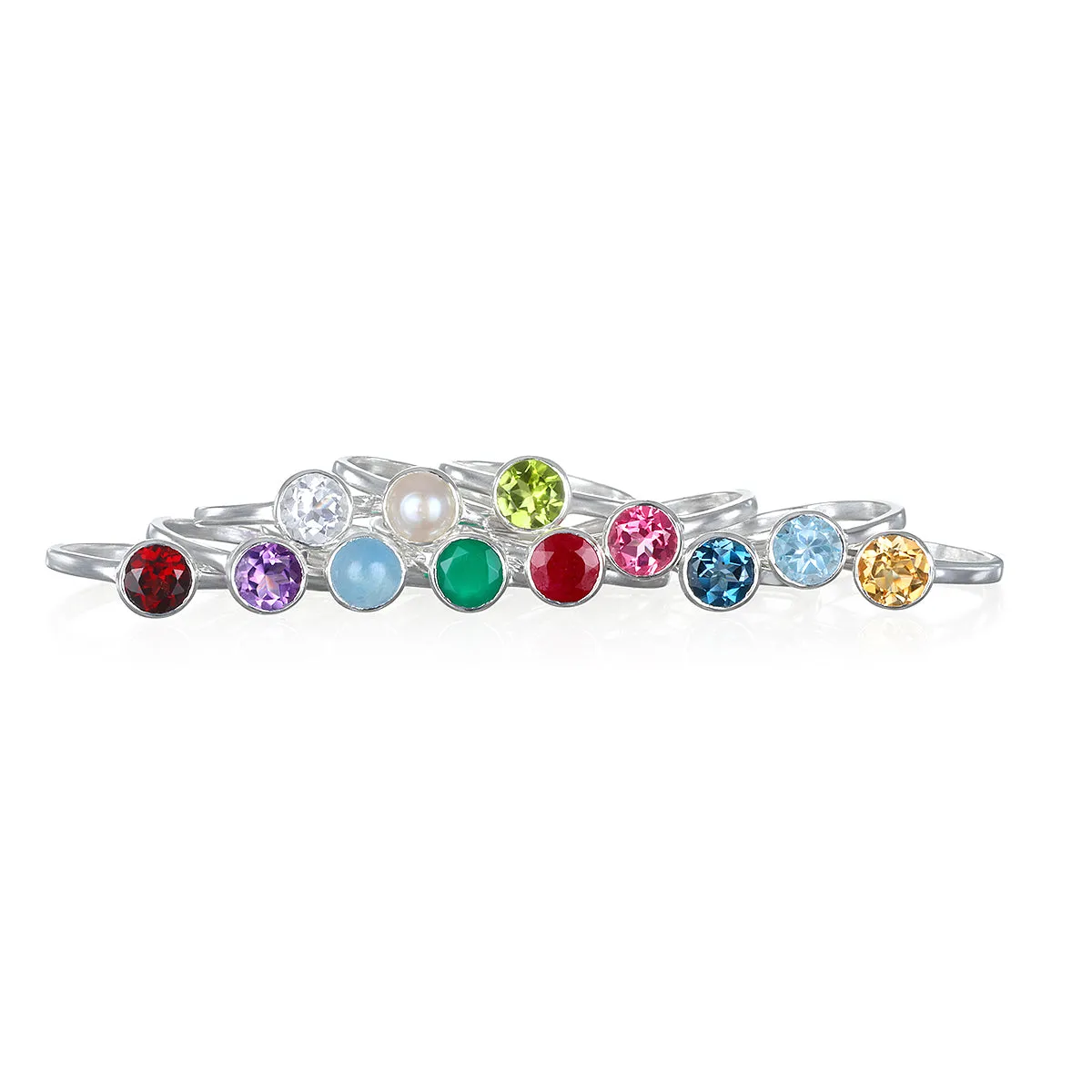 Birthstone Rings-Silver sold by Amelia Rose Design
