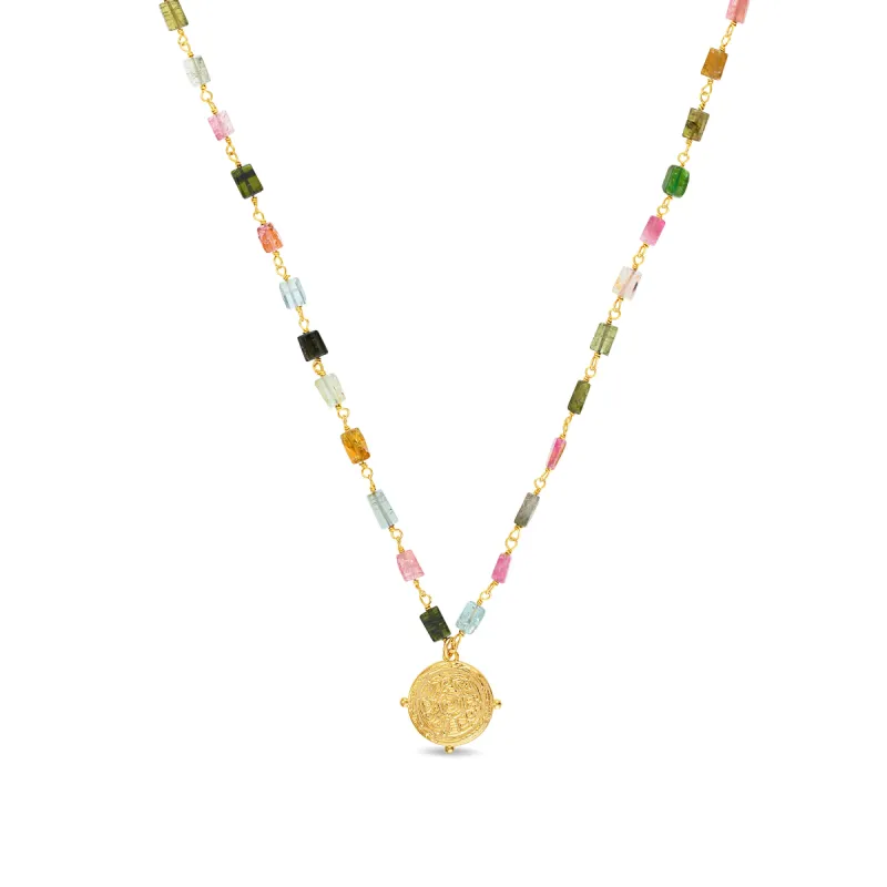 Tourmaline Chicklet Charm Necklace sold by Amelia Rose Design
