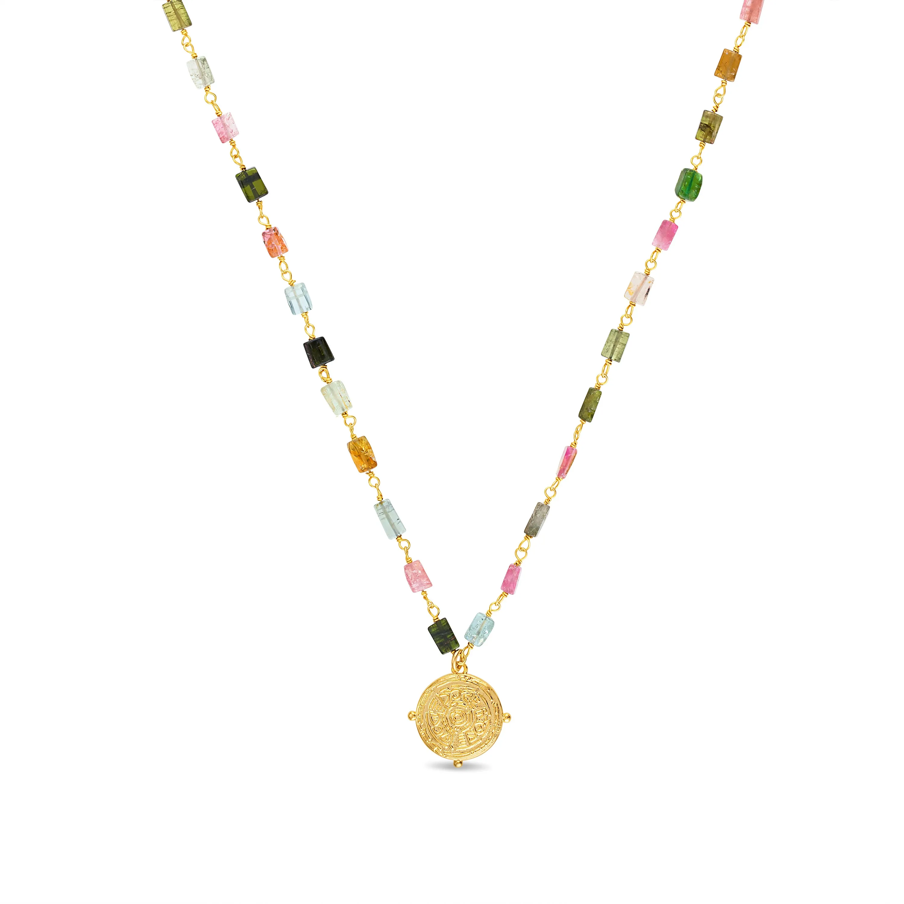 Tourmaline Chicklet Charm Necklace sold by Amelia Rose Design