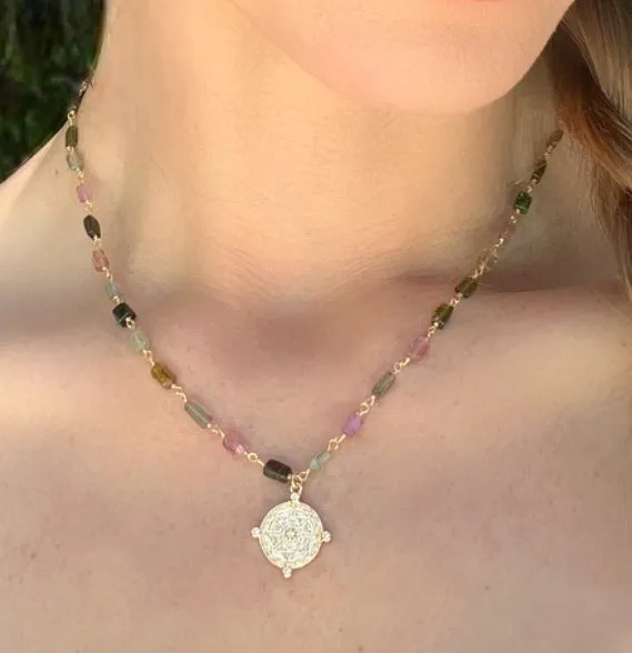 Tourmaline Chicklet Charm Necklace sold by Amelia Rose Design product image thumbnail 2