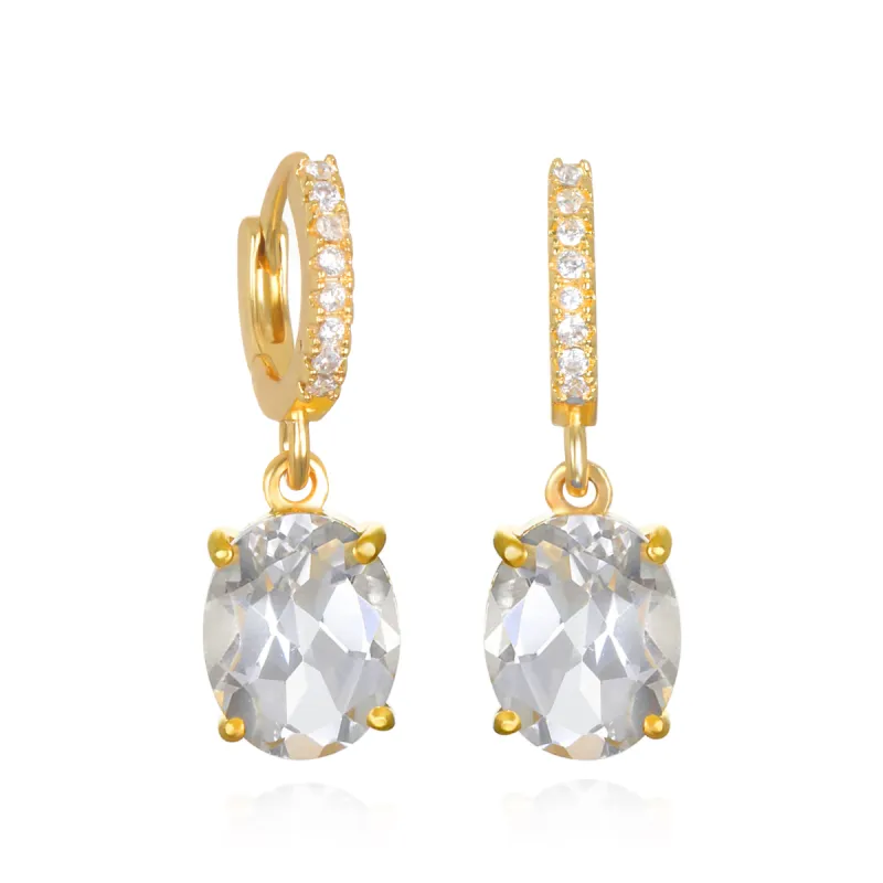 White Topaz Huggies sold by Amelia Rose Design