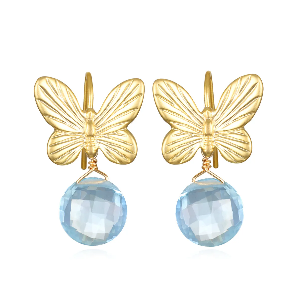Sky Blue Topaz Butterfly Dangles sold by Amelia Rose Design