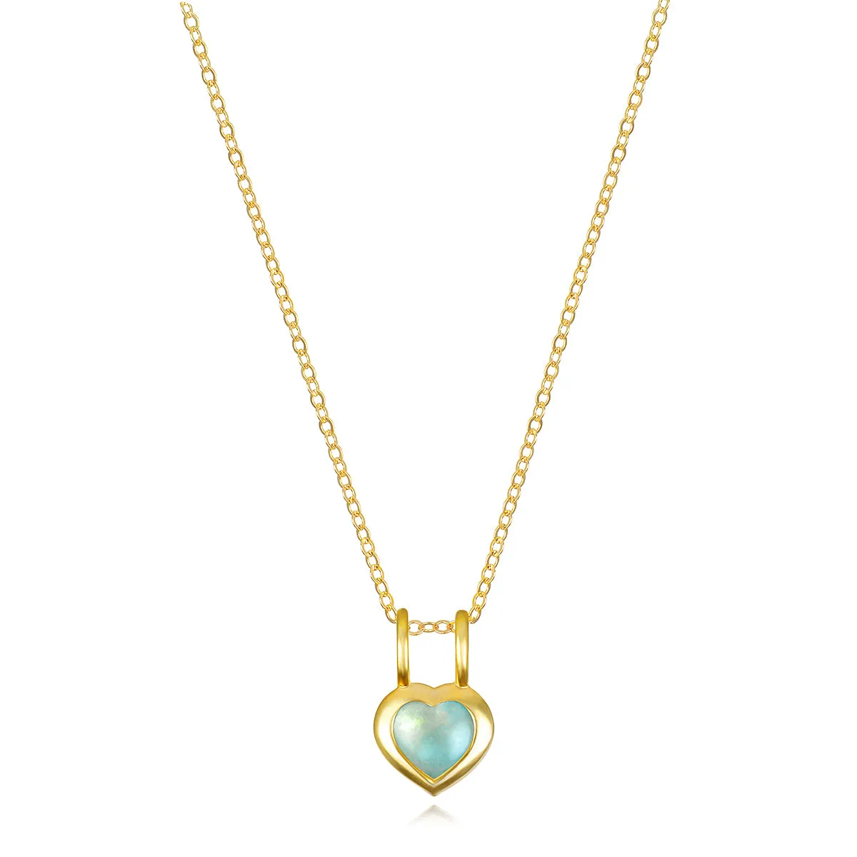 Birthstone Heart Necklace - March Aquamarine sold by Amelia Rose Design