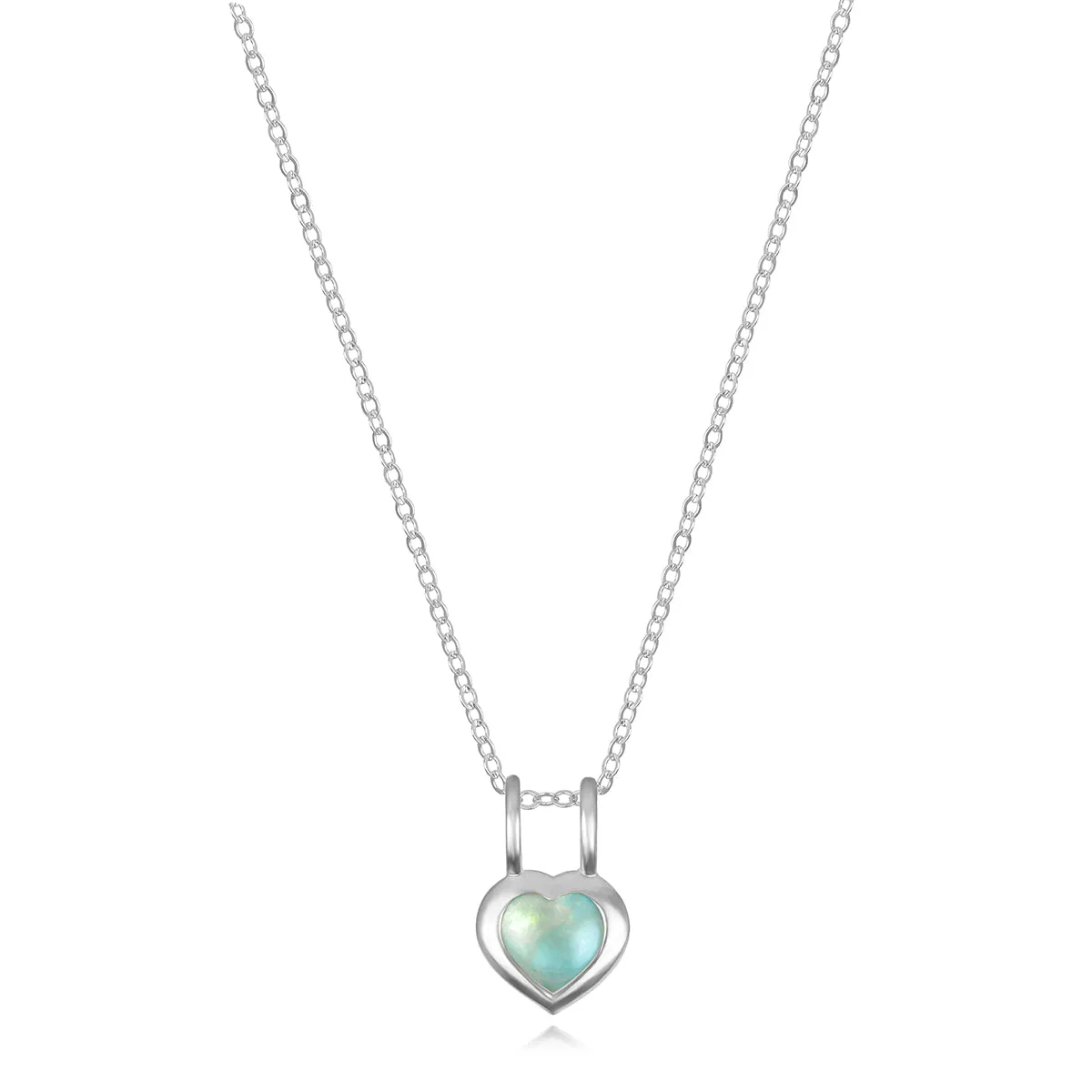 Birthstone Heart Necklace - March Aquamarine sold by Amelia Rose Design product image thumbnail 3