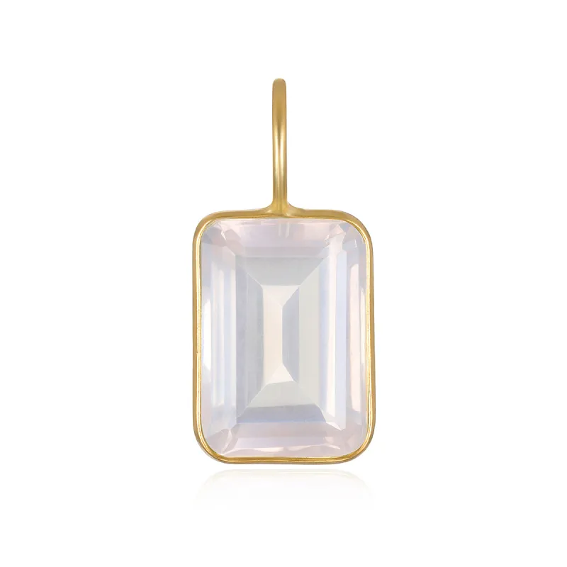 NEW!  Rose Quartz Emerald Cut Charm sold by Amelia Rose Design