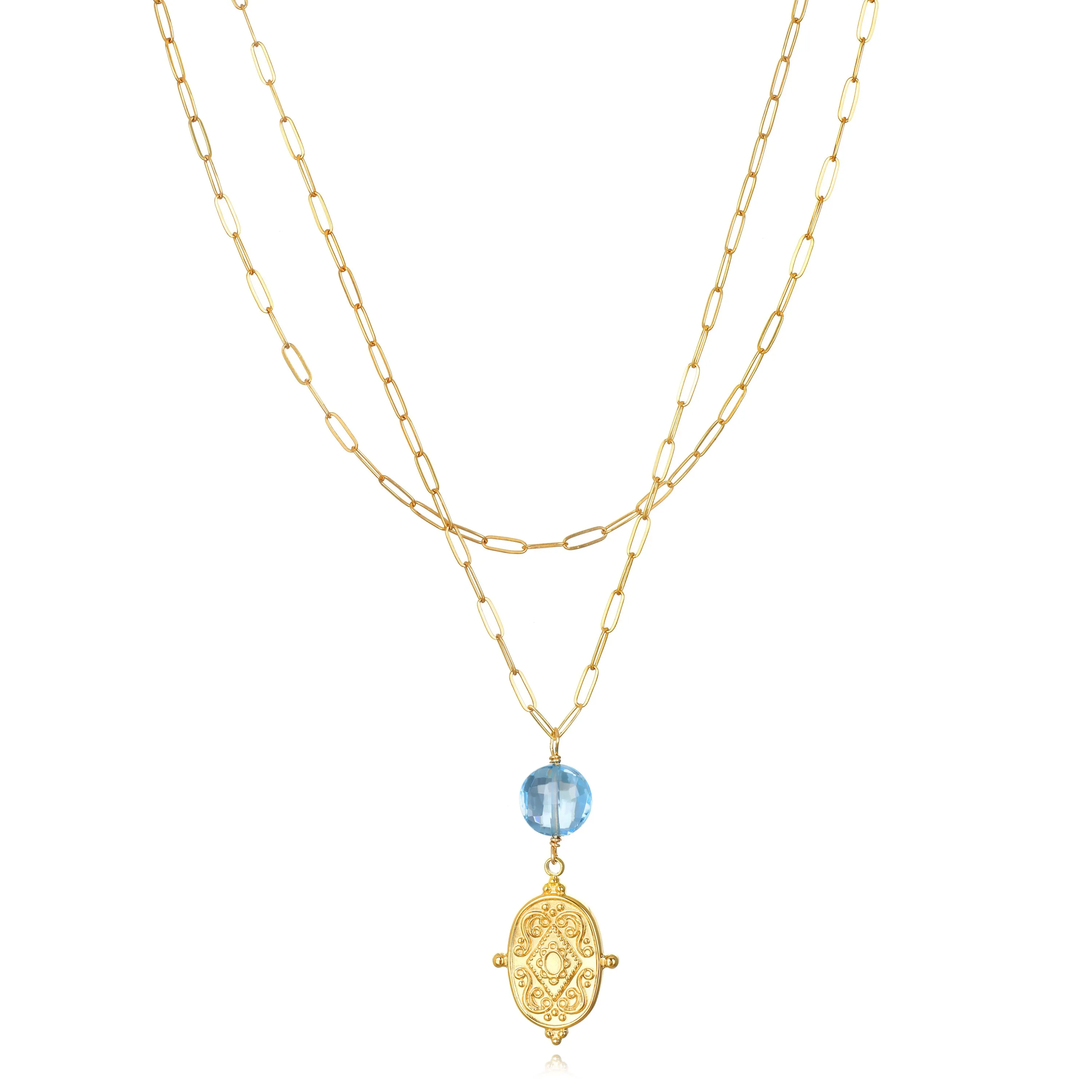 New! Layered Topaz Medallion Necklace sold by Amelia Rose Design