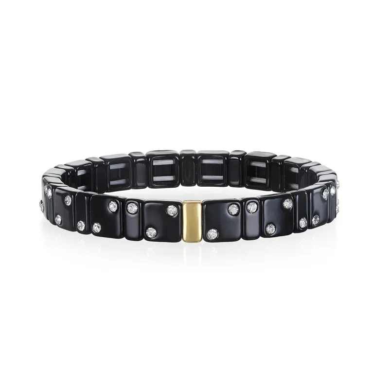CZ Enamel Bracelet-Black sold by Amelia Rose Design
