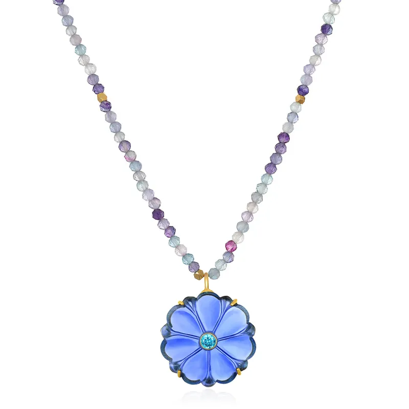 Magnolia Necklace - Indigo sold by Amelia Rose Design