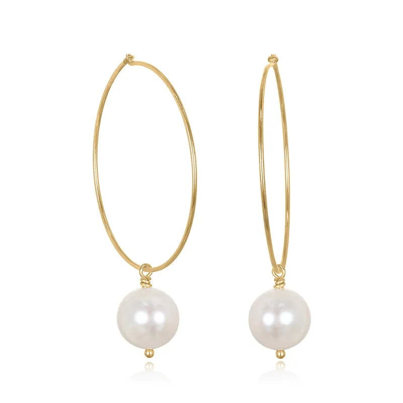 New!  Freshwater Pearl Hoops sold by Amelia Rose Design