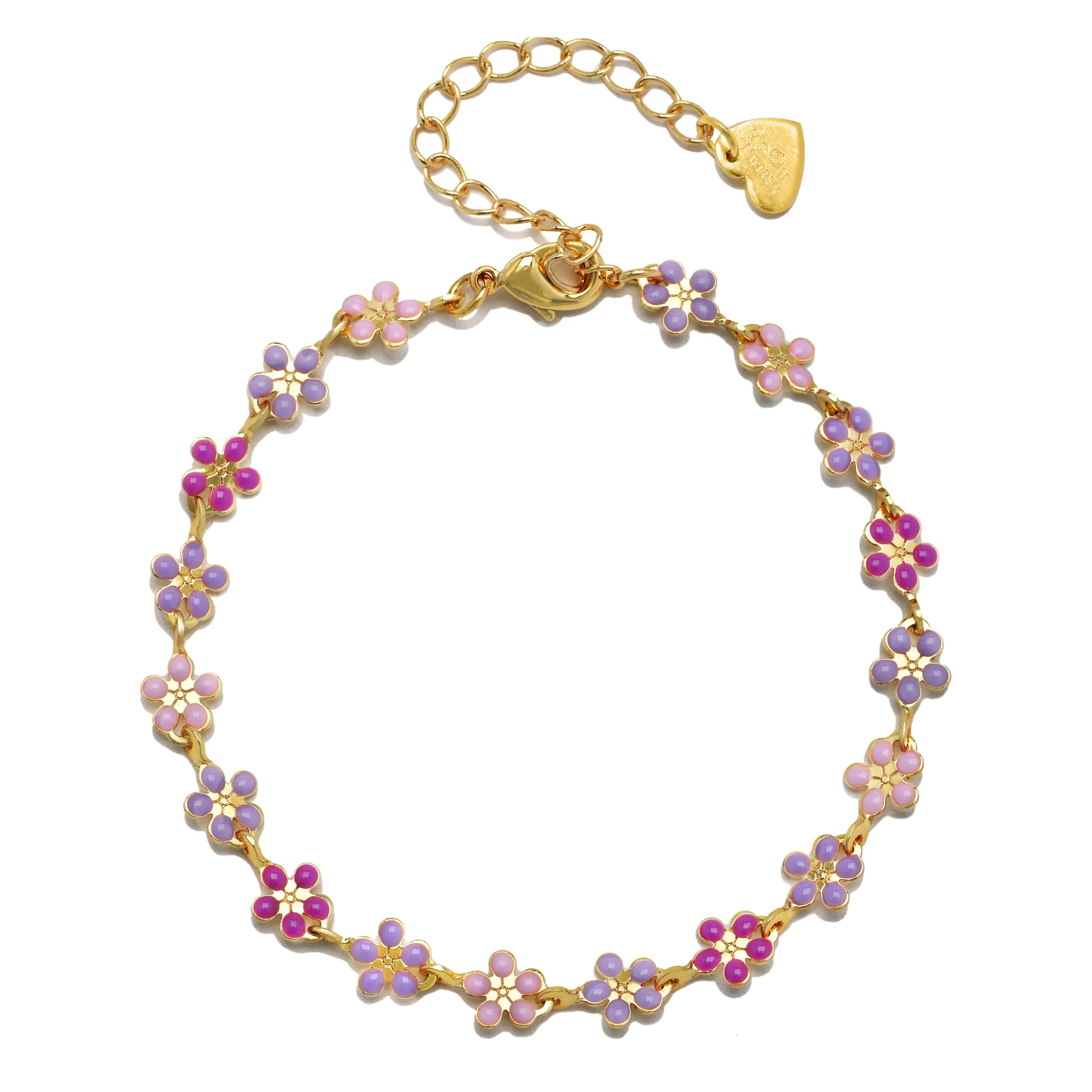 Daisy Bracelet-Pink & Purple sold by Amelia Rose Design