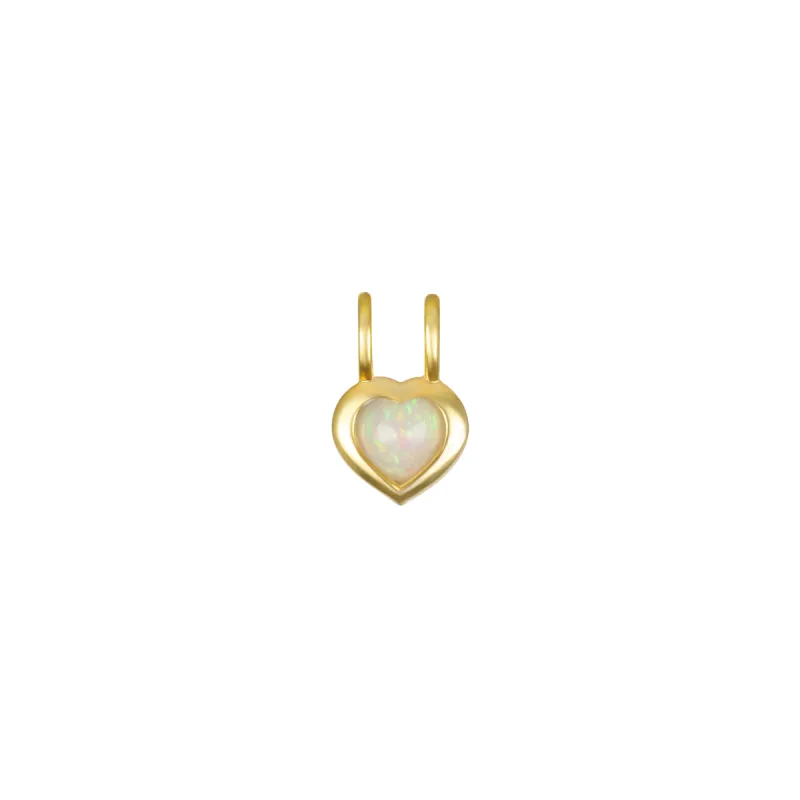 New! Birthstone Heart Pendant - June/Ethiopian Opal sold by Amelia Rose Design