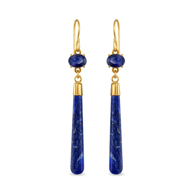 Gemdrop Dangles - Iolite & Lapis sold by Amelia Rose Design