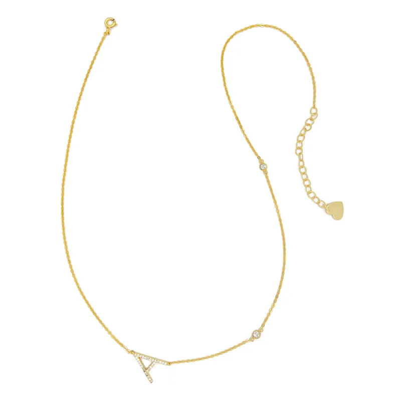 Statement Sparkle Initial Necklace-Gold and Silver sold by Amelia Rose Design