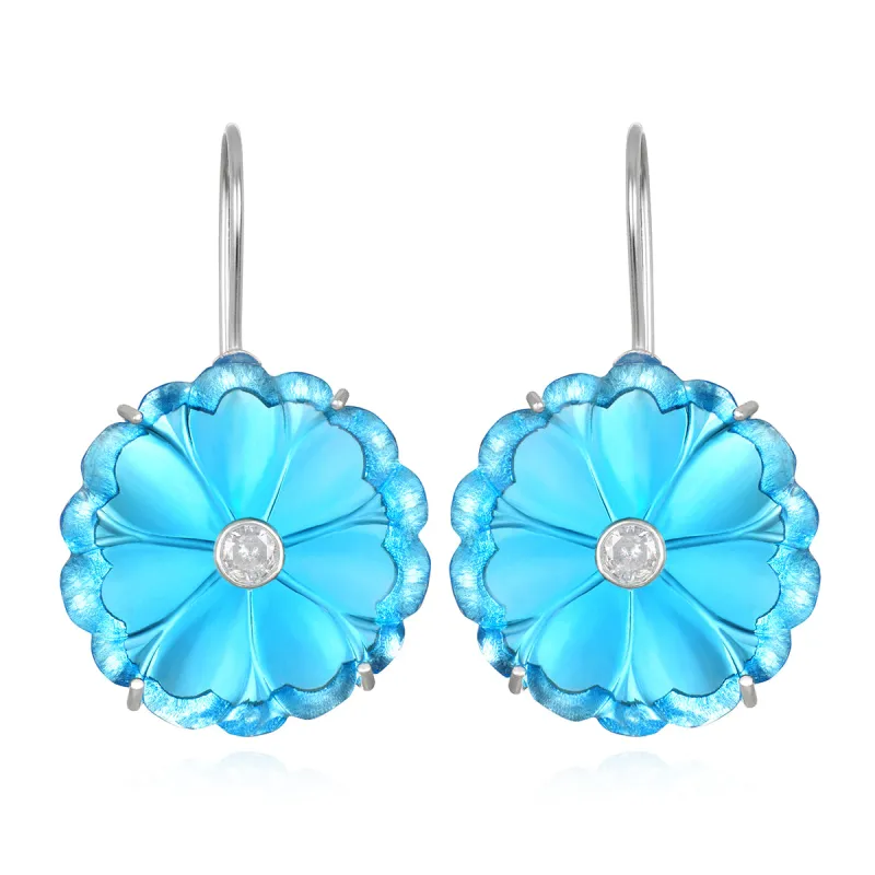 Magnolia Earring-Swiss Blue sold by Amelia Rose Design