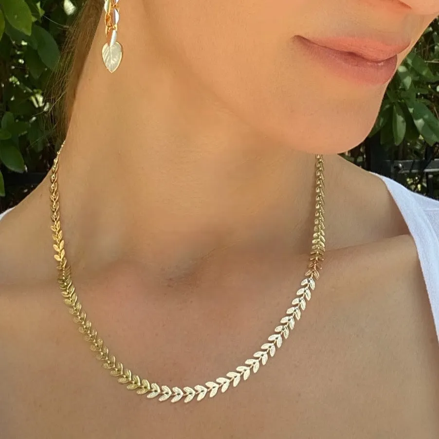 Chevron Leaf Necklace sold by Amelia Rose Design product image thumbnail 2