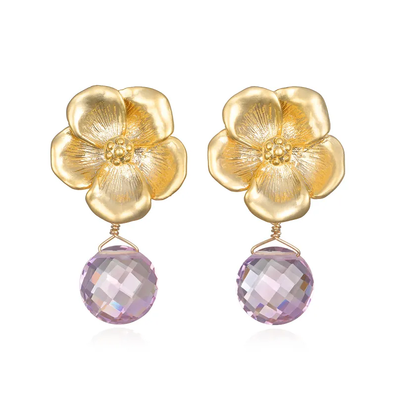 NEW!  Peony Earring-Pink Amethyst sold by Amelia Rose Design