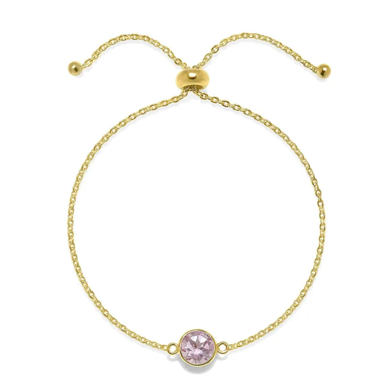 Birthstone Solitaire Bracelet- October Pink Topaz sold by Amelia Rose Design