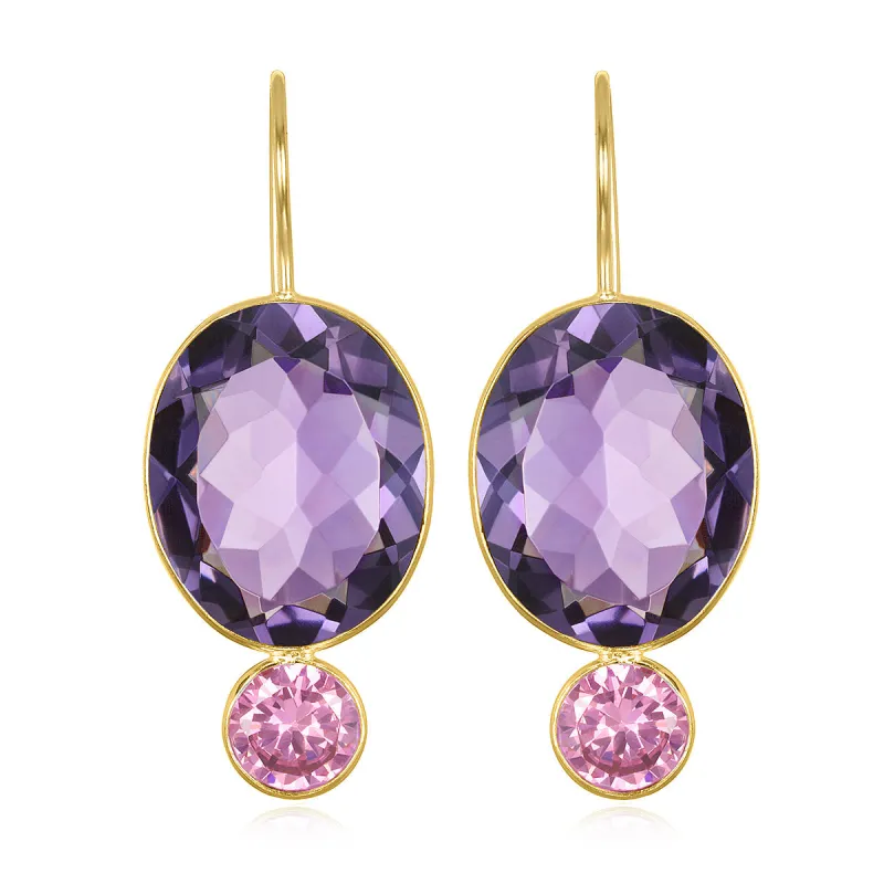 Valencia Grand Oval Earring-Violet Gold sold by Amelia Rose Design