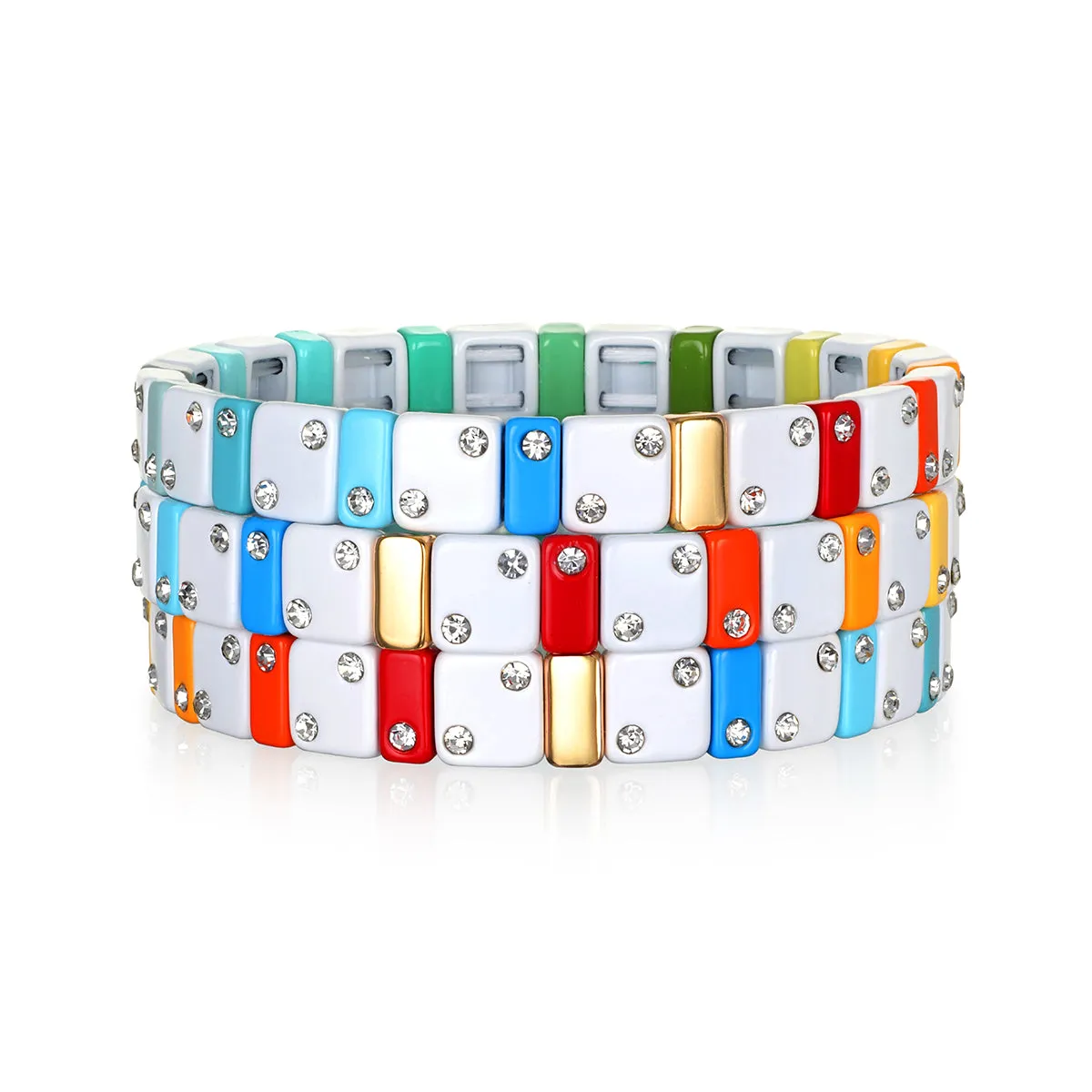 CZ Enamel Bracelet-White & Rainbow sold by Amelia Rose Design product image thumbnail 2