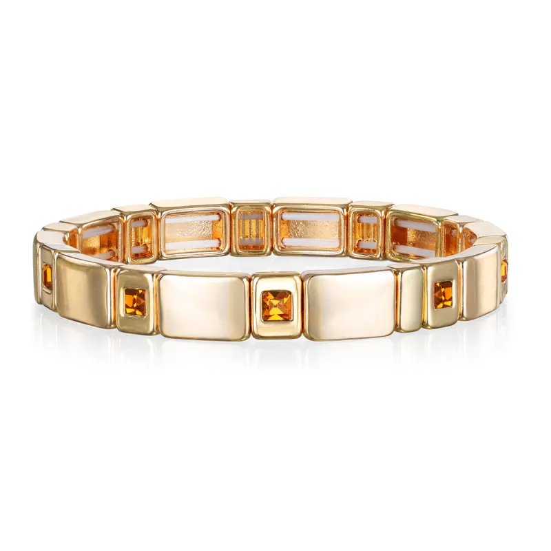 Orange Golden Tile Bracelet sold by Amelia Rose Design