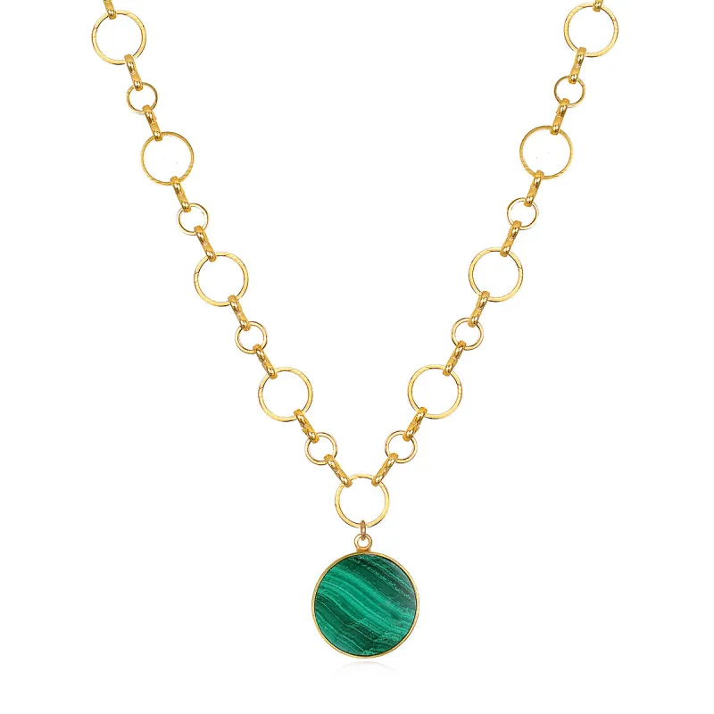 Coin Necklace - Malachite sold by Amelia Rose Design