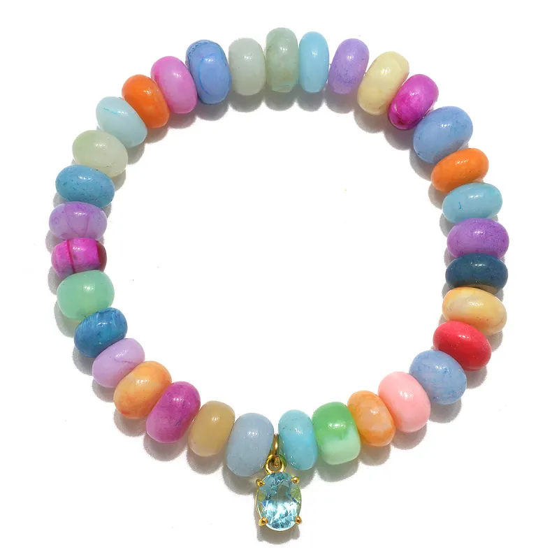 NEW!  Rainbow Sky Blue Topaz Gem Drop Bracelet sold by Amelia Rose Design