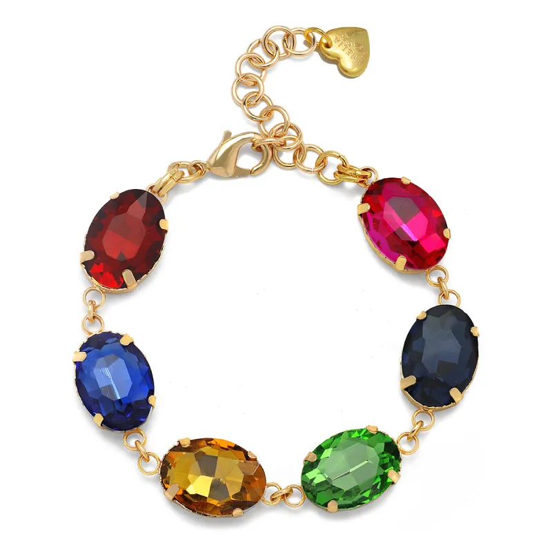 London Oval Cut Bracelet-Sparkle Rainbow sold by Amelia Rose Design