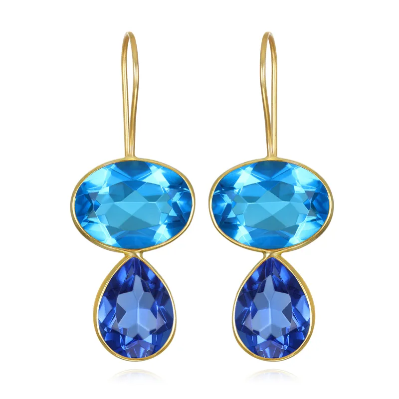 Valencia Teardrop Earring-Blueberry Gold sold by Amelia Rose Design