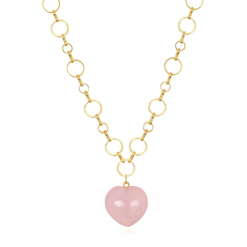 New! Heart Loop Necklace-Rose Quartz sold by Amelia Rose Design