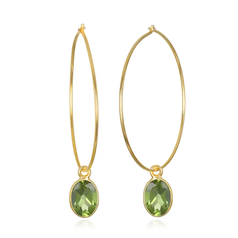 Gemdrop Hoop Earrings - Peridot sold by Amelia Rose Design