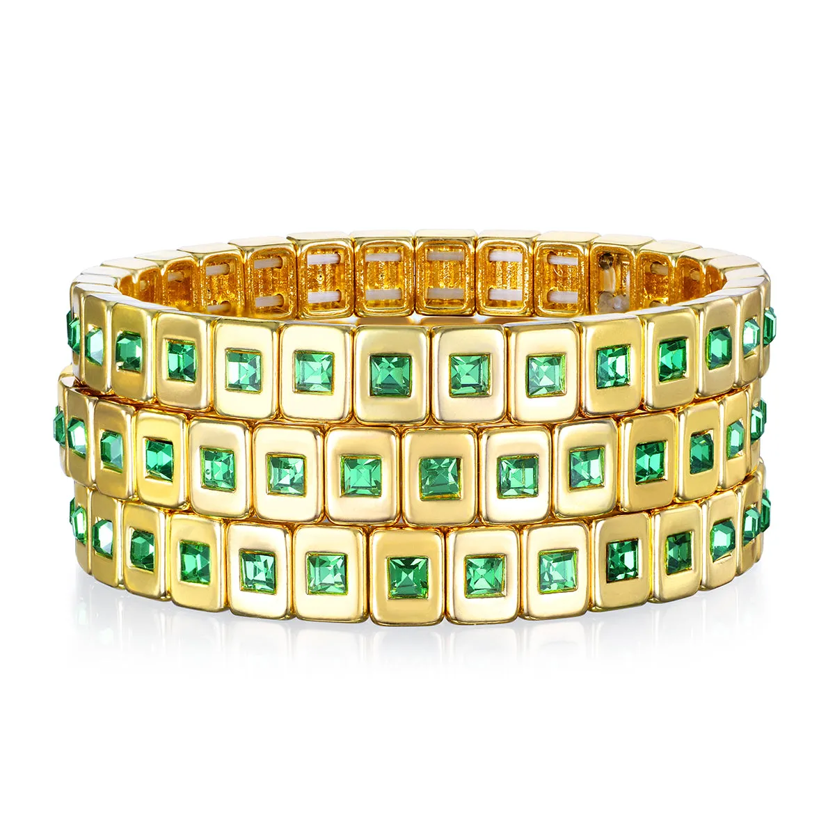 Green Sparkle Tile Bracelet sold by Amelia Rose Design product image thumbnail 2