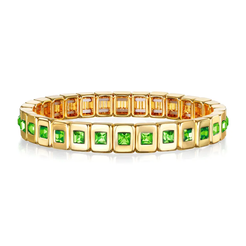 Green Sparkle Tile Bracelet sold by Amelia Rose Design